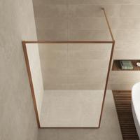 Inloopdouche BWS Ribbel 100x200 cm 8 mm Nano Coating Helder Glas Geborsteld Brons Koper - thumbnail