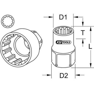 KS Tools 9164067 9164067 Verwisselbare kop 17 mm