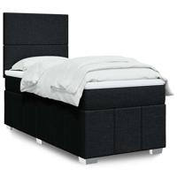 Boxspring met matras stof zwart 80x200 cm - thumbnail