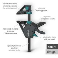 Wolfcraft Eenhandklem SET - Lijmklem PRO MAX 450mm - Lijmtang - Snelspanklem - 8663060 - thumbnail