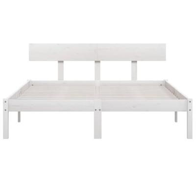 Bedframe massief grenenhout wit 135x190 cm 4FT6 Double
