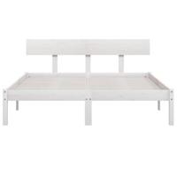Bedframe massief grenenhout wit 135x190 cm UK Double - thumbnail