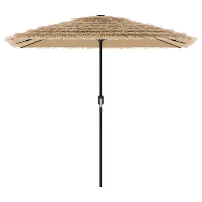 VidaXL Parasol met led's en stalen paal 248x248x248 cm bruin
