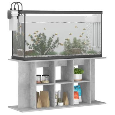 Aquariumstandaard 120x40x60 cm bewerkt hout betongrijs - thumbnail