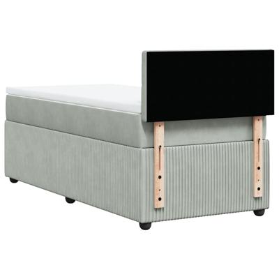 Boxspring met matras fluweel lichtgrijs 120x190 cm - thumbnail