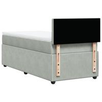 Boxspring met matras fluweel lichtgrijs 100x200 cm - thumbnail