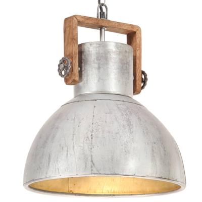 Hanglamp industrieel rond 25 W E27 40 cm zilverkleurig