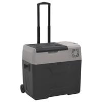 VidaXL Koelbox met wielen en handvat 30 l polypropeen zwart en grijs - thumbnail