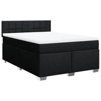 Boxspring met matras stof zwart 140x200 cm - thumbnail
