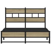 Bedframe zonder matras metaal sonoma eikenkleurig 120x200 cm - thumbnail