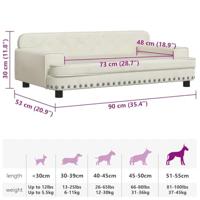 VidaXL Hondenmand 90x53x30 cm fluweel crèmekleurig - thumbnail