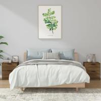 Nachtkastjes 2 st bewerkt hout bruin eikenkleur - thumbnail