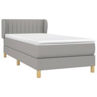 Boxspring met matras stof lichtgrijs 140x190 cm - thumbnail