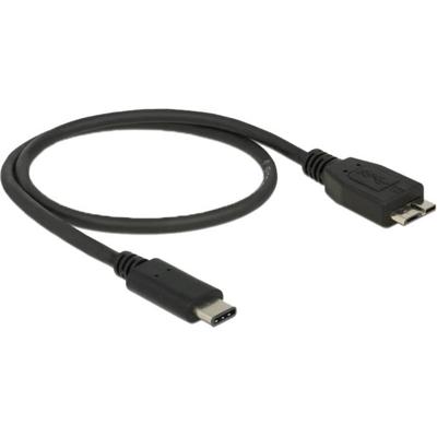 Delock USB-kabel USB 3.2 Gen1 (USB 3.0 / USB 3.1 Gen1) USB-C stekker, USB-micro-B 3.0 stekker 0.50 m Zwart 83676 Delock USB-kabel USB 3.2 Gen1 (USB 3.0 / USB 3.1 Gen1) USB-C stekker, USB-micro-B 3.0 stekker 0.50 m Zwart 83676