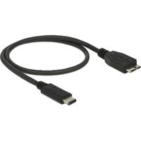 Delock USB-kabel USB 3.2 Gen1 (USB 3.0 / USB 3.1 Gen1) USB-C stekker, USB-micro-B 3.0 stekker 0.50 m Zwart 83676 - thumbnail