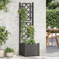 VidaXL Plantenbak met latwerk 43x43x142 cm pp antracietkleurig - thumbnail