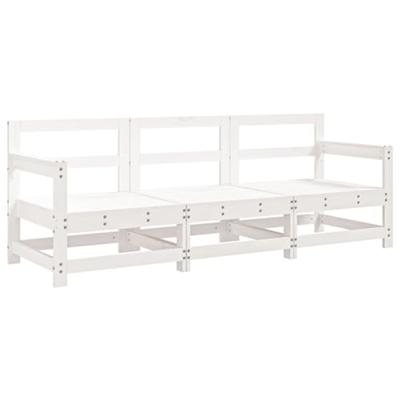 3-delige Loungeset massief grenenhout wit 3-delige Loungeset massief grenenhout wit
