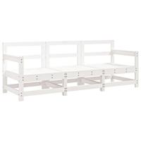 3-delige Loungeset massief grenenhout wit - thumbnail
