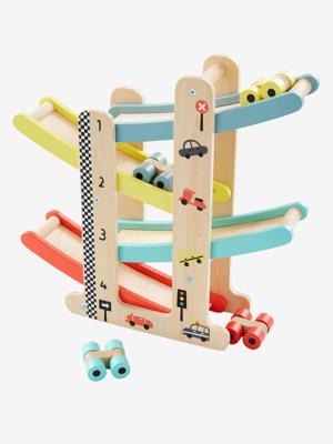 Houten auto-glijbaan meerkleurig Houten auto-glijbaan meerkleurig