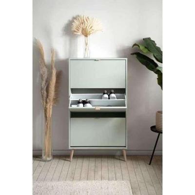 Schoenenkast - VIGO 49A - Pastelgroen - Massief houten poten - 70 x 24 x 125 cm