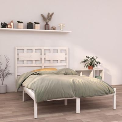 Bedframe massief hout wit 120x190 cm