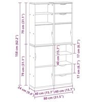 Bijzetkasten 4 st ODDA 40x24x79 cm massief grenenhout - thumbnail