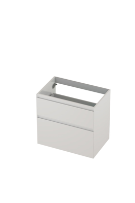 INK - Onderkast 2 Laden Greeploos Gelakt 45gr A-symmetrisch - 700x450x650 Mm - Hoogglans Wit