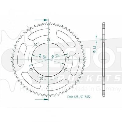 ESJOT Chain wheel 428 56z steel black