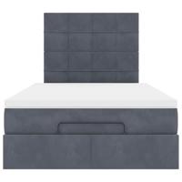Ottoman bed met matrassen 120x190cm fluweel donkergrijs - thumbnail