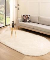 Tapeso Ovaal hoogpolig vloerkleed velvet - Posh wit - 280x380 cm - thumbnail