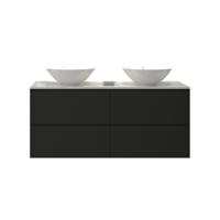 Badkamermeubelset Gliss Hermes 140 cm Mat Zwart Met Waskom - thumbnail