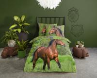 Good Morning Kids Dekbedovertrek Bruin Paard - thumbnail