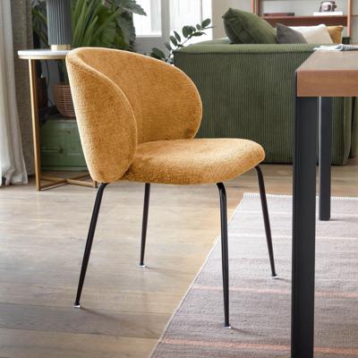Kave Home Minna eetkamerstoel chenille Mosterd Kave Home Minna eetkamerstoel chenille Mosterd
