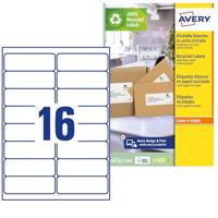 Etiket Avery LR7162-100 99.1x33.9mm recycled wit 1600 etiketten - thumbnail