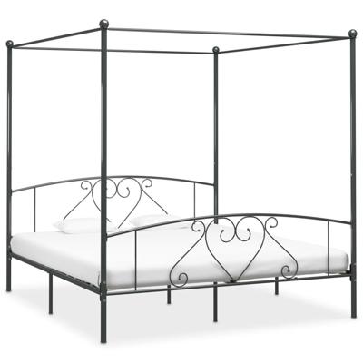 Hemelbedframe metaal grijs 180x200 cm