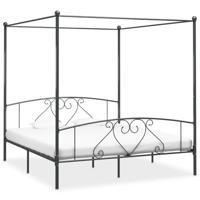 Hemelbedframe metaal grijs 180x200 cm - thumbnail
