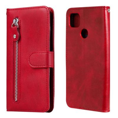Voor Xiaomi Redmi 9C Fashion Calf Texture Zipper Horizontale Flip Lederen Case met Stand & Card Slots & Wallet Functie(Rood)