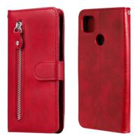 Voor Xiaomi Redmi 9C Fashion Calf Texture Zipper Horizontale Flip Lederen Case met Stand & Card Slots & Wallet Functie(Rood) - thumbnail