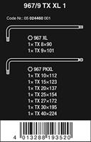 Wera 967/9 TX XL 1 Binnen-Torx Haakse schroevendraaierset T 8, T 9, T 10, T 15, T 20, T 25, T 27, T 30, T 40 9-delig - thumbnail