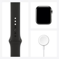 Apple Watch Series 6 (GPS + Cellular, 40 mm) Edelstahlgehäuse Graphit, Sportarmband Schwarz - thumbnail