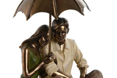 Decoratieve figuren Home ESPRIT Groen Gouden Koppel 15 x 11,5 x 12 cm