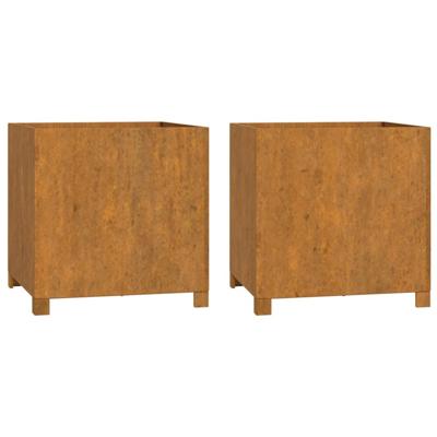 VidaXL Plantenbakken met poten 2 st roestig 50x50x50 cm cortenstaal