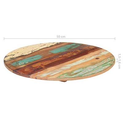 VidaXL Tafelblad rond 15-16 mm 50 cm massief gerecycled hout
