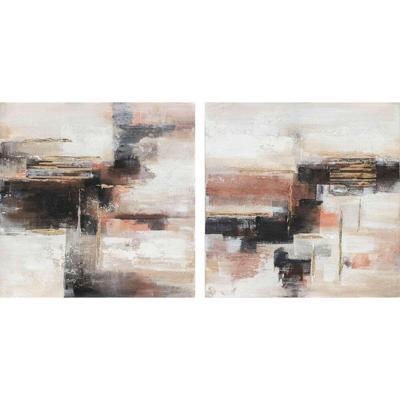 Schilderij DKD Home Decor 90 x 2,4 x 90 cm Abstract Modern (2 Stuks)