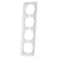 Gira F100 afdekraam 4-voudig zuiverwit glanzend - thumbnail