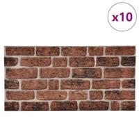 VidaXL 10 st wandpanelen 3d donkerbruine baksteen eps - thumbnail