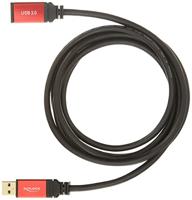 Delock USB-kabel USB 3.2 Gen1 (USB 3.0 / USB 3.1 Gen1) USB-A stekker, USB-A bus 3.00 m Rood, Zwart Vergulde steekcontacten, UL gecertificeerd 105905 - thumbnail