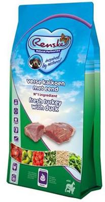 Renske Super Premium vers bereid kalkoen met eend hondenvoer 12 kg
