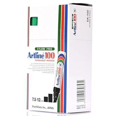 Viltstift artline 100 schuin 7.5-12mm groen | 12 stuks