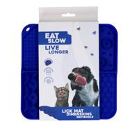 Eat Slow Live Longer Lick Mat Dimensions Rectangle Blue - thumbnail